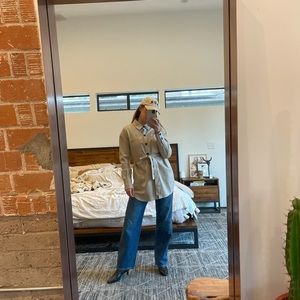 Mango Leather Effect Overshirt